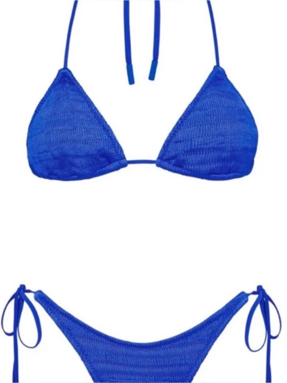 Triangl ribbed blue bikini